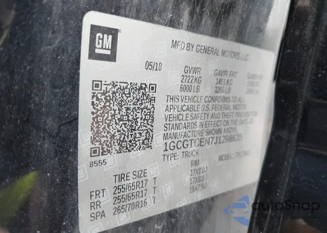 2018 Chevrolet Colorado Lt from USA, damaged, VIN 1GCGTCEN7J1298635